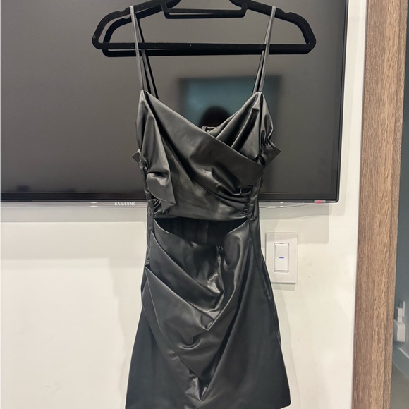 Zara Dresses & Skirts - Zara Elegant Black Leather Dress